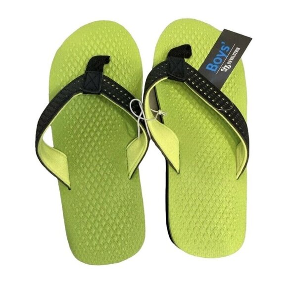 OT Revolution Black & Lime Flip Flops Small 11/12 - Picture 1 of 3